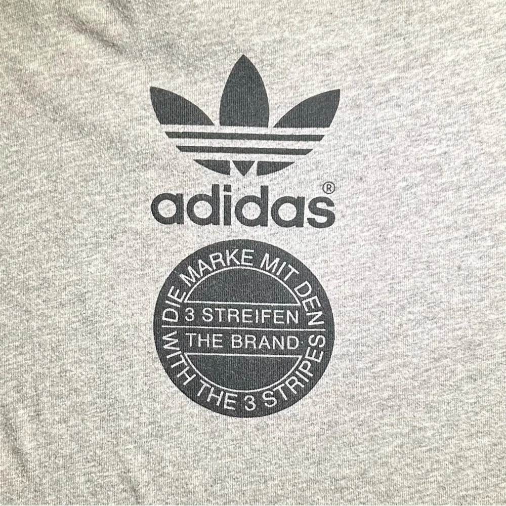 Adidas Original Trefoil Logo Graphic Tee Heather Gray Men’s Large - Picture 6 of 6